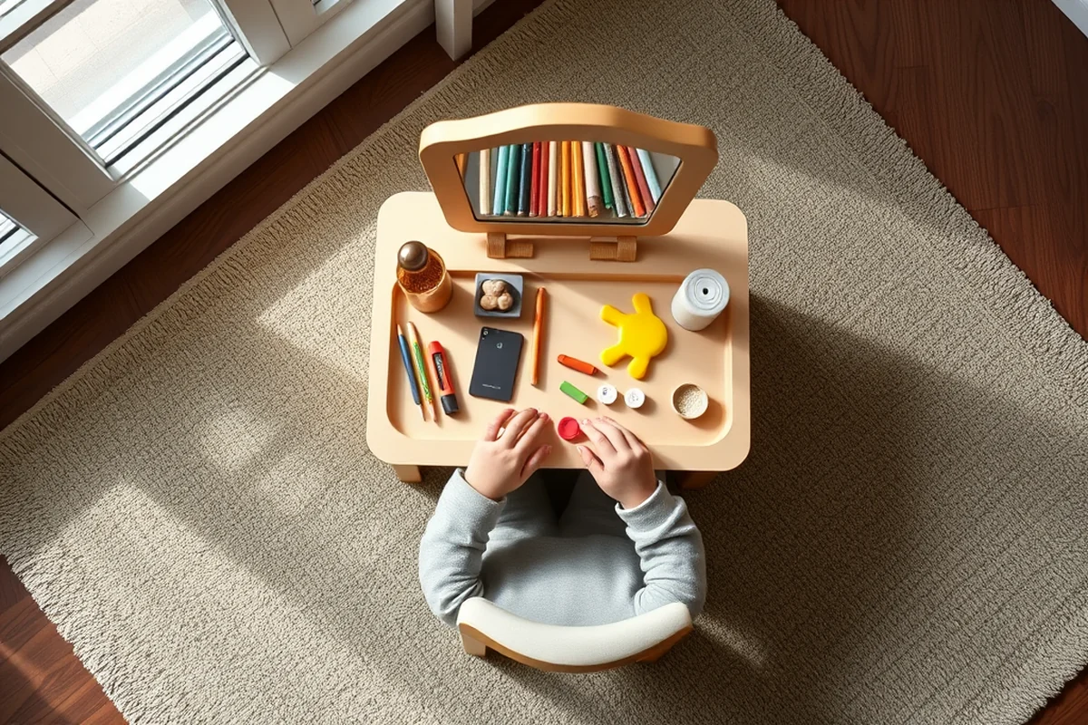 kids desk with mirror — Kids Desk With Mirror (the finished result)