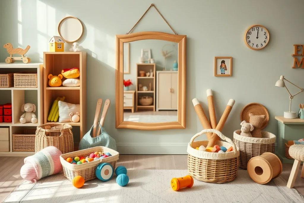 Kids Wall Mirror With Storage