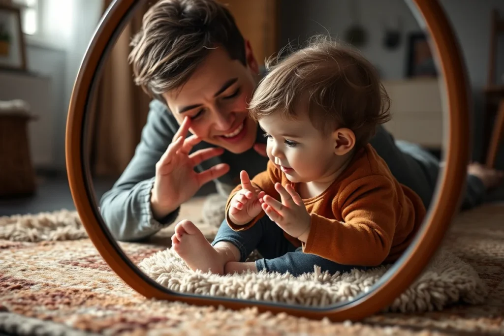 Toddler In Mirror